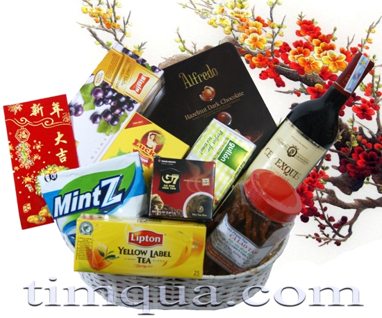 Giỏ quà tết Trăm Hoa Đua Sắc